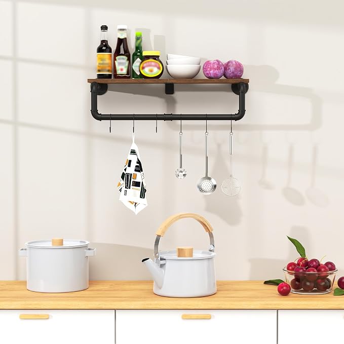 Industrial Pipe Clothes Rack, Heavy Duty Iron Wall Mounted Garment Rack - Image 7