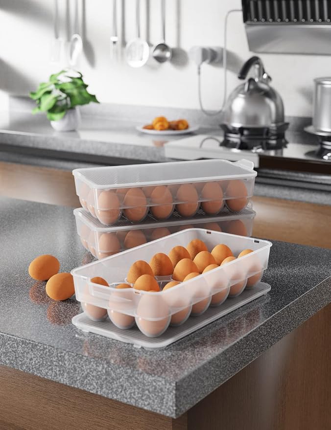 Clear Covered Egg Holder 3-Pack, Plastic Egg Storage - Image 7