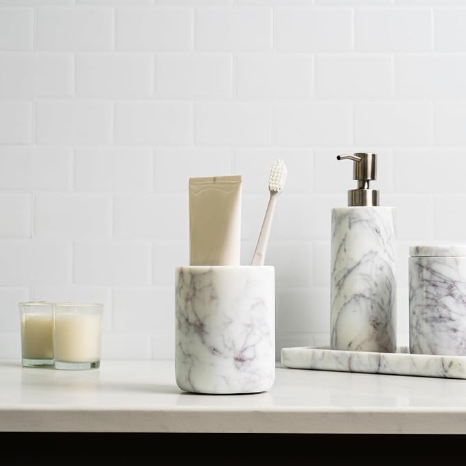 Cork & Mill Marble Toothbrush Holder Cup - Image 4