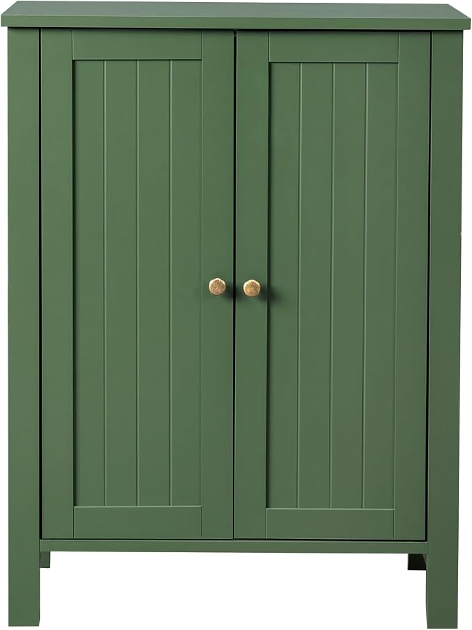 Bonnlo Free Standing Bathroom Cabinet, Sage Green Accent Storage Cabinet - Image 4