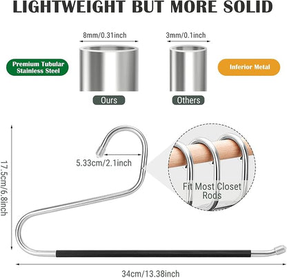 DOIOWN Open Ended Pants Hangers, Stainless Steel Pants Jean Hangers 8 mm Thick - Image 2