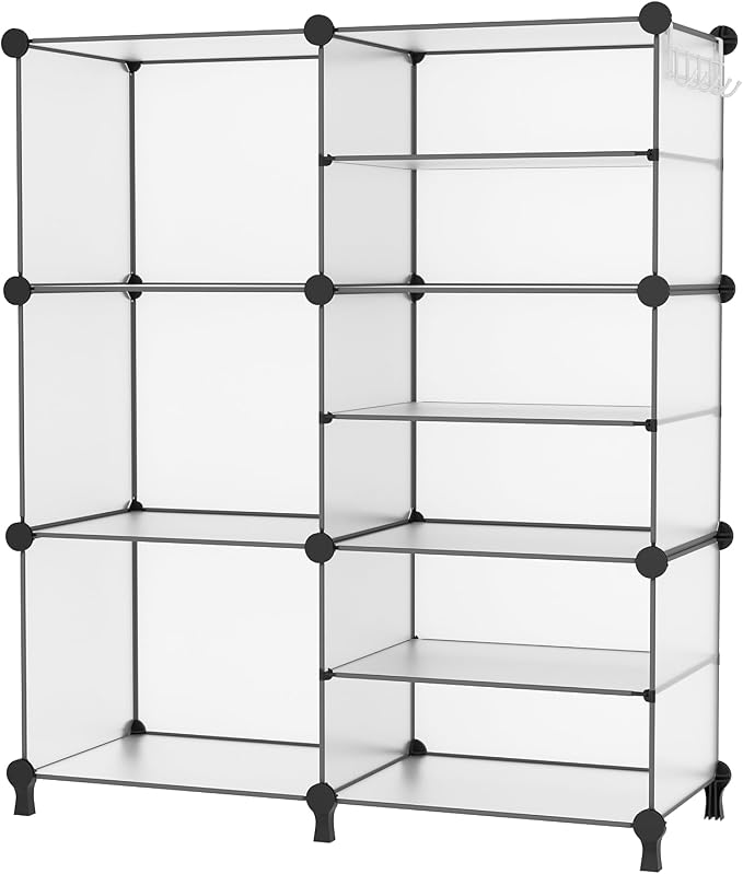 AWTATOS 6 Cube Closet Organizer Storage Shelves, Translucent | Portable Closet by AWTATOS