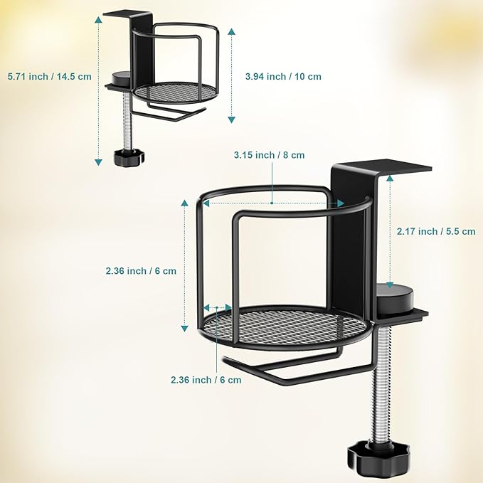 2-in-1 Desk Cup Holder with Headphone Hanger, Anti-Spill Table Water Bottle - Image 3