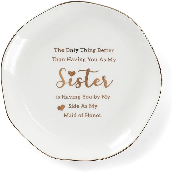 HOME SMILE Maid of Honor Gifts From Bride Ring Dish-The Only Better Thing Than by HOMESMILE