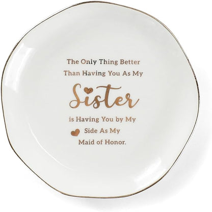 HOME SMILE Maid of Honor Gifts From Bride Ring Dish-The Only Better Thing Than by HOMESMILE