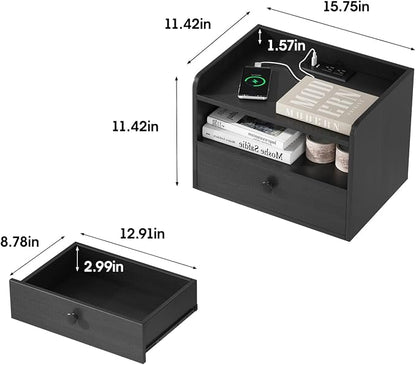 Floating Nightstand Set of 2 Modern Night Stands - Image 2