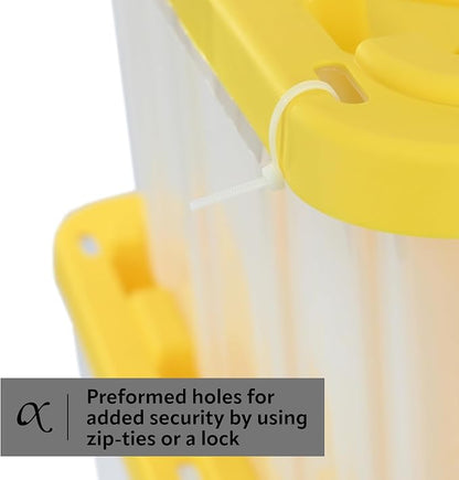 CX BLACK & YELLOW, 27-Gallon Heavy Duty Clear Storage Container & Snap-Tight Lid - Image 4