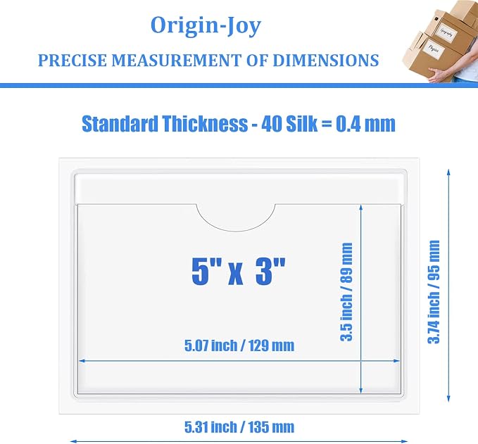 Origin-Joy 25 PCS Self-Adhesive Index Label Pockets - Image 2