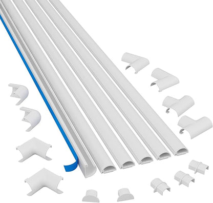 D-Line Small Cord Cover Kit, 30ft Self-Adhesive Wire Hider, Half Round Cord by D-LineUSAinc