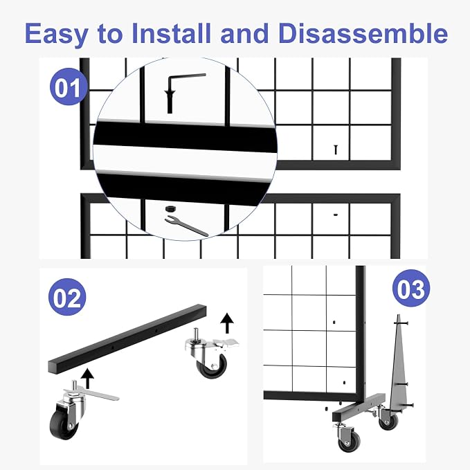 2-Pack 2'x5.5' Ft Gridwall Panel Display Stands 2'x5.5' Ft, Heavy Duty Floor - Image 3