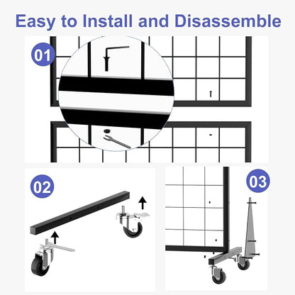 2-Pack 2'x5.5' Ft Gridwall Panel Display Stands 2'x5.5' Ft, Heavy Duty Floor - Image 3