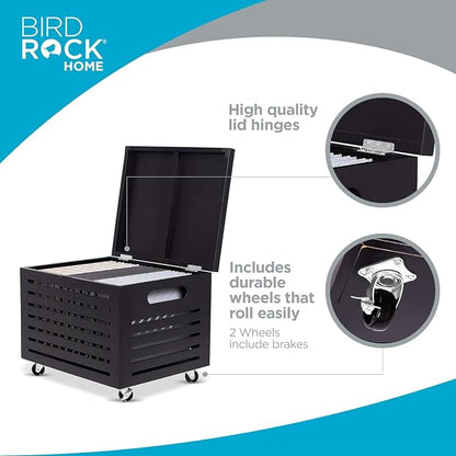 BIRDROCK HOME Bamboo Rolling File Storage Organizer Box - Image 3