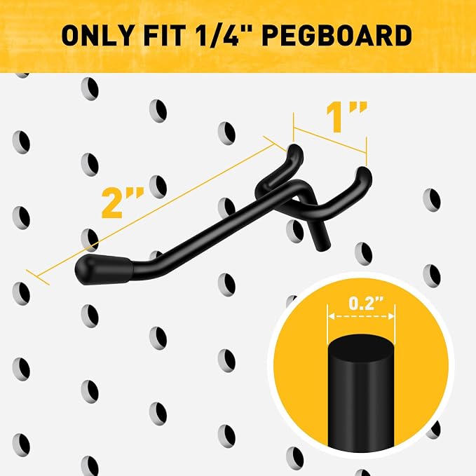 ELEAD 60-Piece 2 Inch Extra Thick Pegboard Hooks, Heavy Duty Peg Board - Image 3