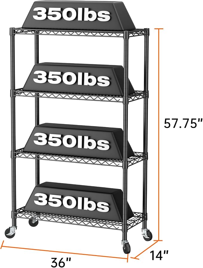 SINGAYE 4 Tier Adjustable Storage Shelf - Image 3