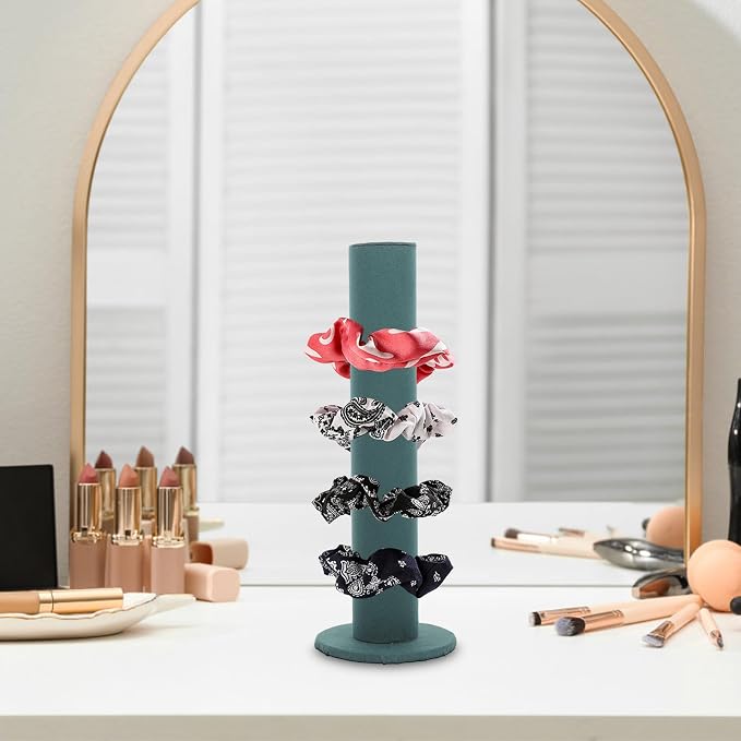 Velvet Vertical Tower Scrunchie Holder Stand Hair Tie Organizer Headband - Image 5