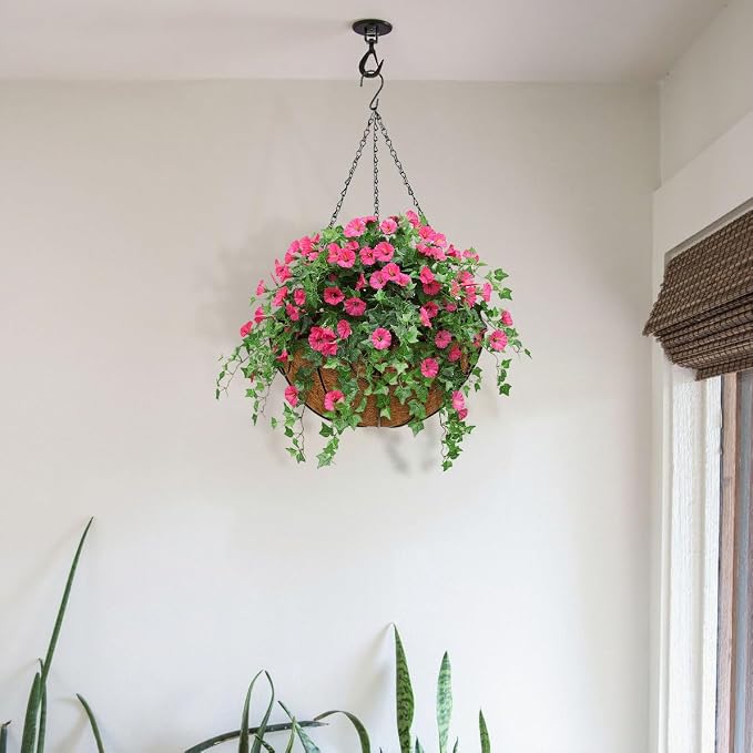 14 inch Metal Hanging Baskets for Plants Outdoor, 2 Pack Metal Wire Hanging - Image 4