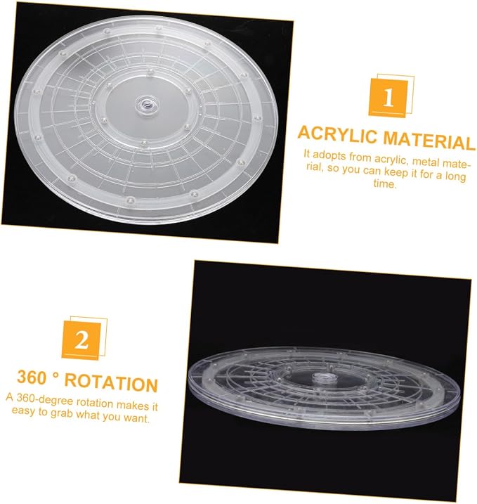 OUNONA 12-Inch Acrylic Rotating Turntable Kitchen Storage Organizer Tray - Image 7