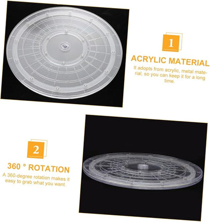 OUNONA 12-Inch Acrylic Rotating Turntable Kitchen Storage Organizer Tray - Image 7