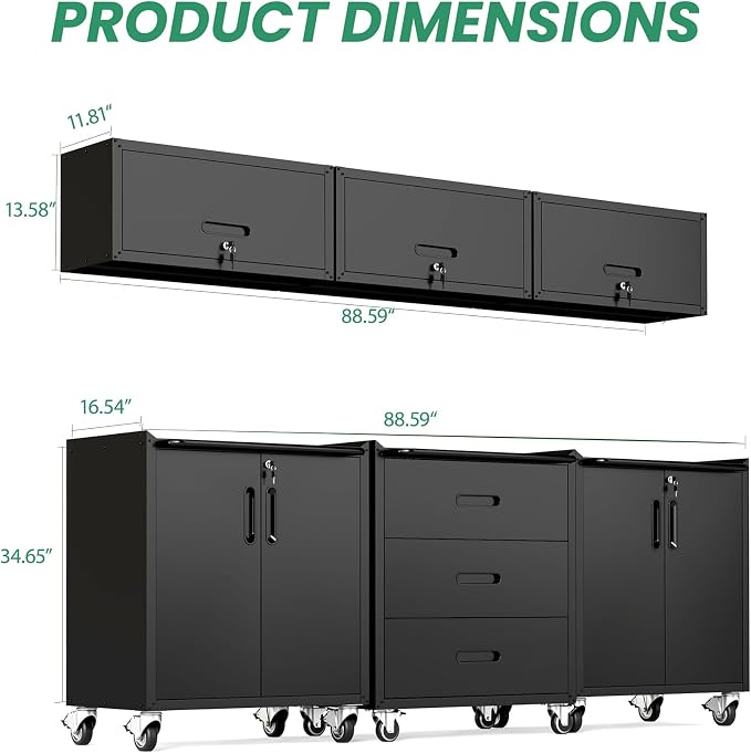 Garage Cabinet System | Heavy Duty Steel All-in-One Modular Garage Cabinet Set - Image 2
