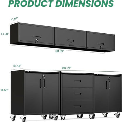 Garage Cabinet System | Heavy Duty Steel All-in-One Modular Garage Cabinet Set - Image 2