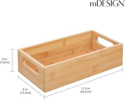 mDesign Bamboo Kitchen Storage Container Bin - Image 4