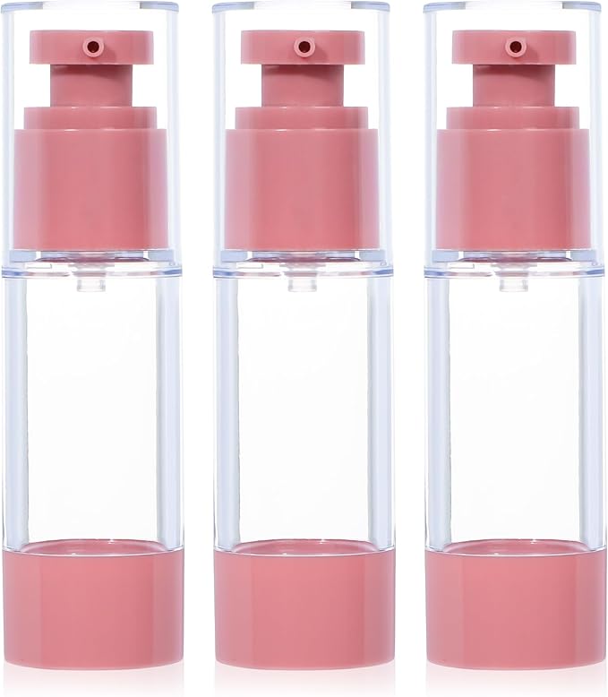 1oz 30ml Airless Pump Bottles, Refillable Leak Proof Travel Pump Bottle by RONRONS