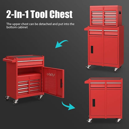 Goplus Tool Chest, 5 Drawers Rolling Tool Cabinet - Image 4
