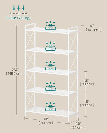 SONGMICS 5-Tier Metal Storage Rack, Shelving Unit - Image 3