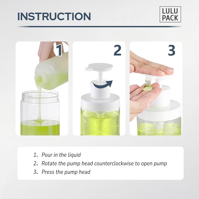 Lulupack Pump Bottle Dispenser for Soap - 8 oz Plastic Empty Container for - Image 6