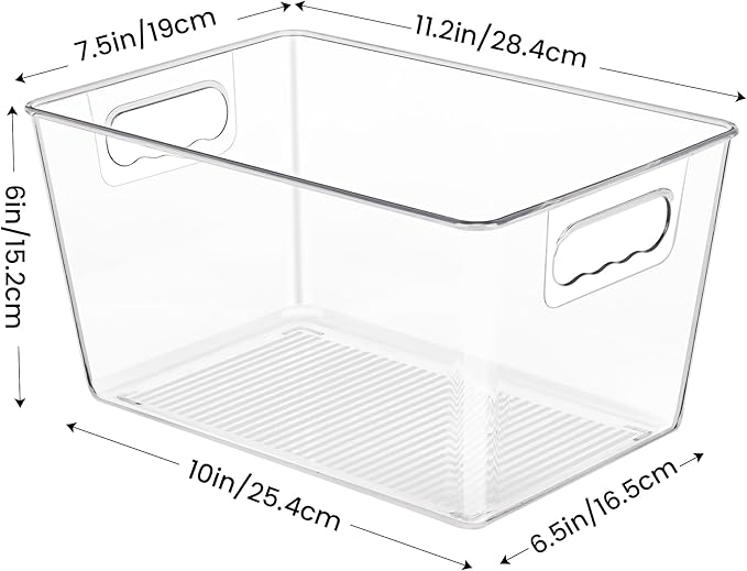 YIHONG 6 Pack Clear Pantry Organizer Bins, Plastic Containers - Image 2