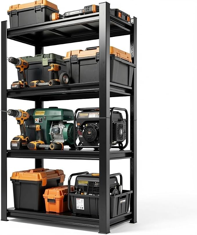 Garage Shelving Unit, Heavy Duty 4-Tier Adjustable Storage Rack, Steel Shelving by KILISTEELS