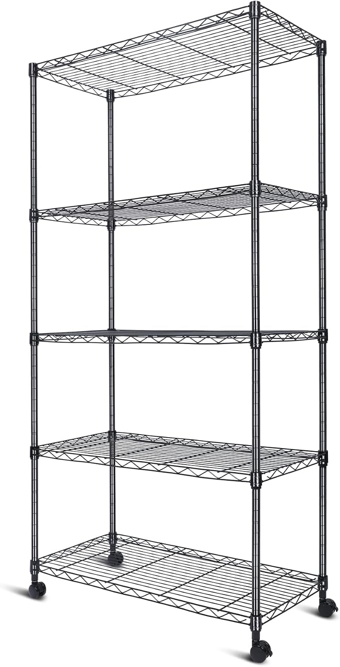 Whitmor 5-Tier Heavy Duty Shelving Unit, Metal Adjustable Storage Shelves by Whitmor