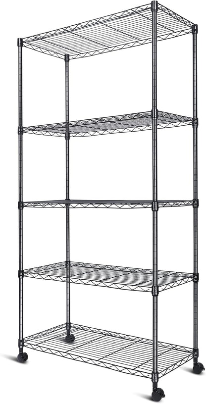 Whitmor 5-Tier Heavy Duty Shelving Unit, Metal Adjustable Storage Shelves by Whitmor