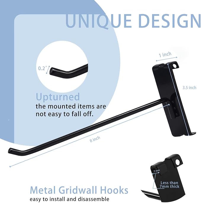 Gridwall Hooks 8 Inch, Heavy Duty Gridwall Hook - Image 2