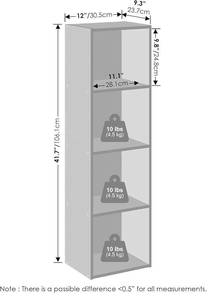 Furinno Reed Closet Organizers and Storage, 4-Tier Closet Organizer, Open Shelf - Image 3