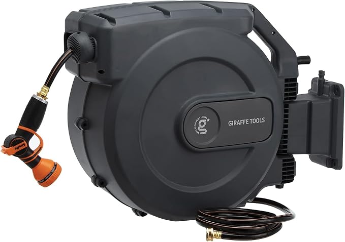 Giraffe Tools Retractable Garden Hose Reel 1/2 Inch x 155 by GiraffeTools