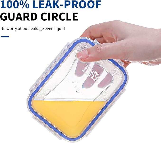 KIGI Small Food Storage Containers, 4-Sided Locking Airtight Lids, BPA-Free - Image 2