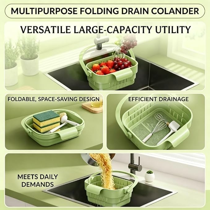 Hanging Sink Drain Basket, Collapsible Kitchen Strainer Basket | Foldable - Image 6