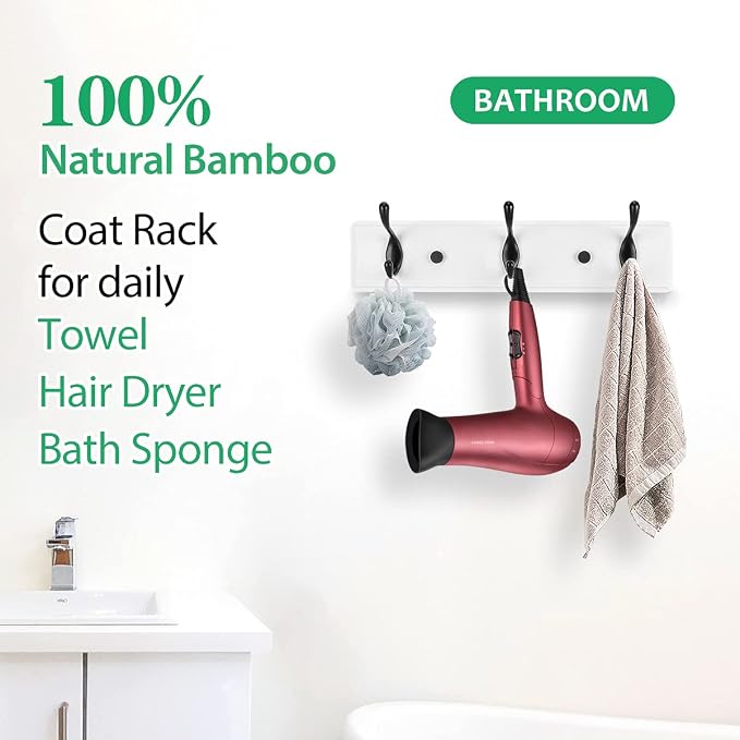 Wooden Coat Rack, Wall-Mounted Organizer - Image 9