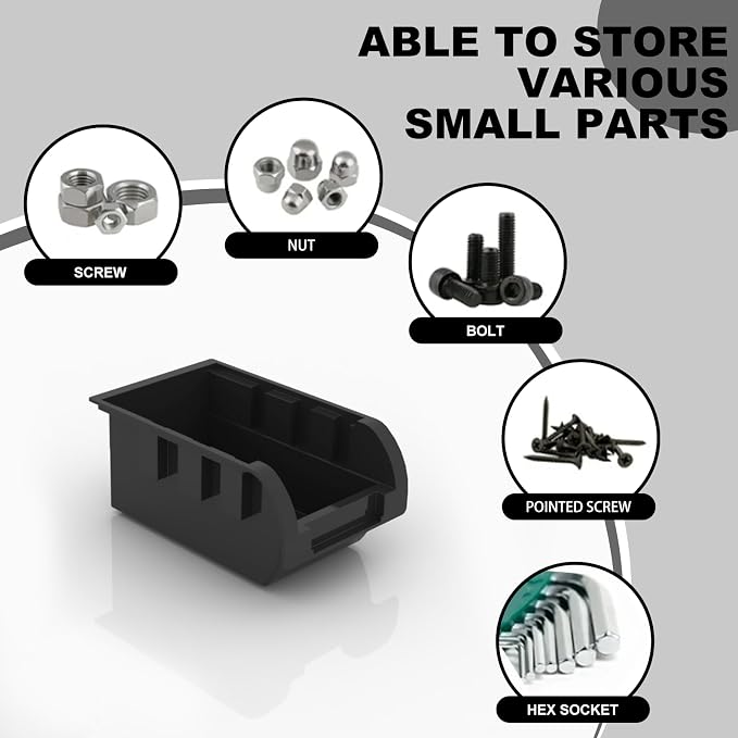 Wall Mounted Storage Bins, Nut and Bolt Organizer, Plastic Bolt Bin, Screw - Image 5
