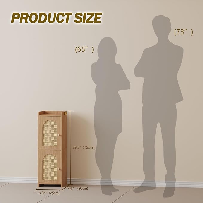 Arbuxzuy Rattan Bathroom Storage Cabinet - Image 3