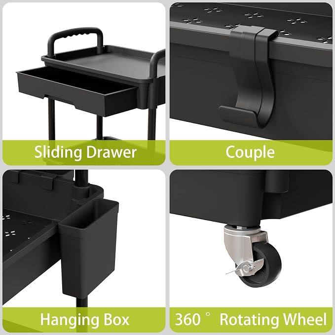Sorgion 5 Tier Rolling Cart Organizer, Bathroom Cart Organizers - Image 4