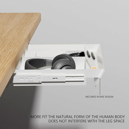White Under Desk Sliding Pull-out Drawer - Image 4