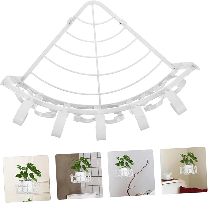 1pc Wall Mounted Flower Shelf Iron Art Hanging Planter Semicircle Flower Pot - Image 4