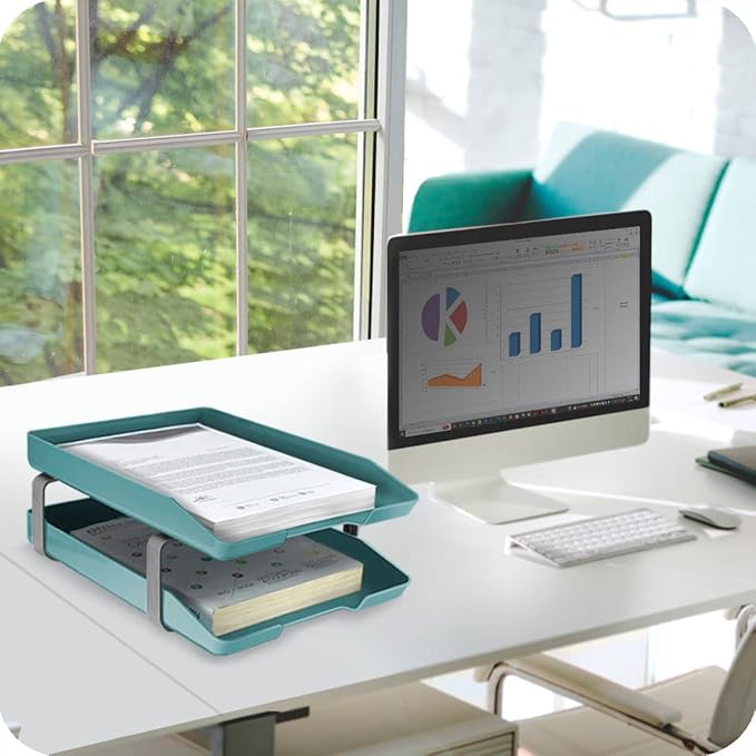 Acrimet Traditional 2 Tier Letter Tray, Front Load Design, A4 Letter Size - Image 2