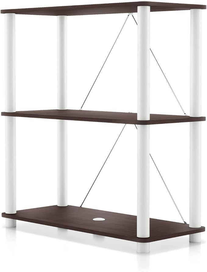 Homes: Inside + Out Apexa Modern 3-Tier Wide Shelving Units, Collectibles by HOMESInsideOut