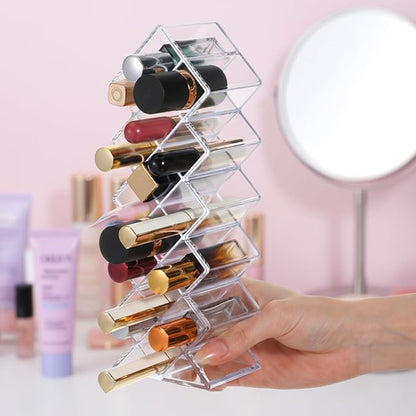 4 Pcs Lipstick Holder Organizer 16 Spaces Acrylic Stackable Fish Shape Lipstick - Image 5