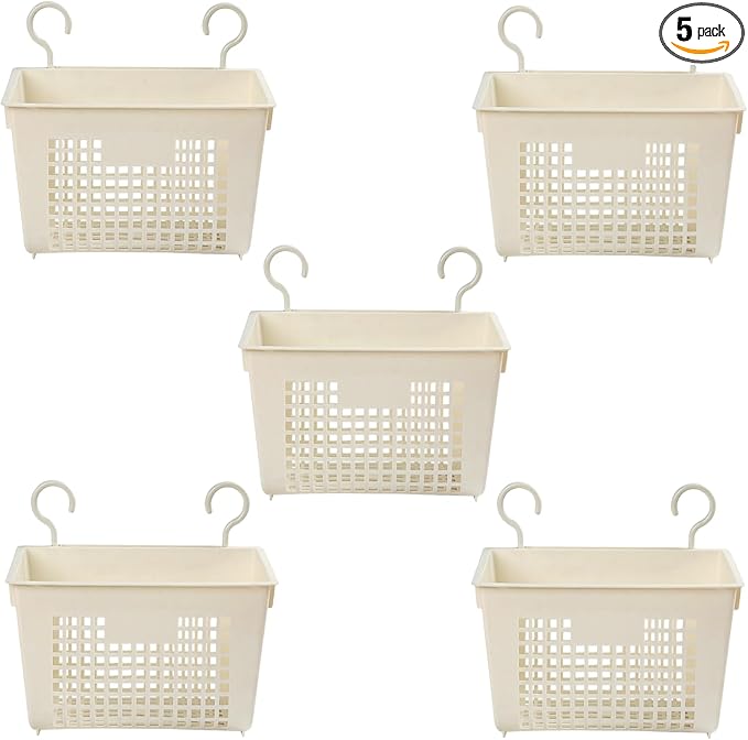 5PCS Plastic Hanging Baskets for Shower, Hanging Basket Organizer by Doitxue
