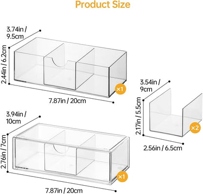 PAVSTINE Medicine Cabinet Organizer 2 Pack, Stackable Storage Drawers - Image 2