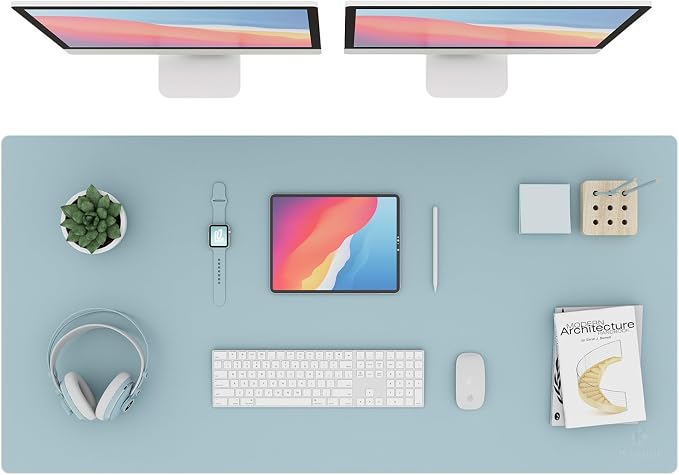 K KNODEL Large Office Leather Desk Mat, Mouse and Keyboard Pad, Computer and by K+KNODEL